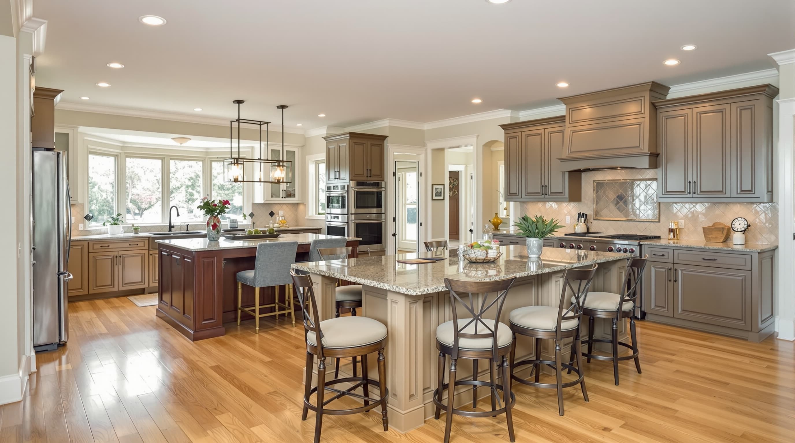 Open concept kitchen with island